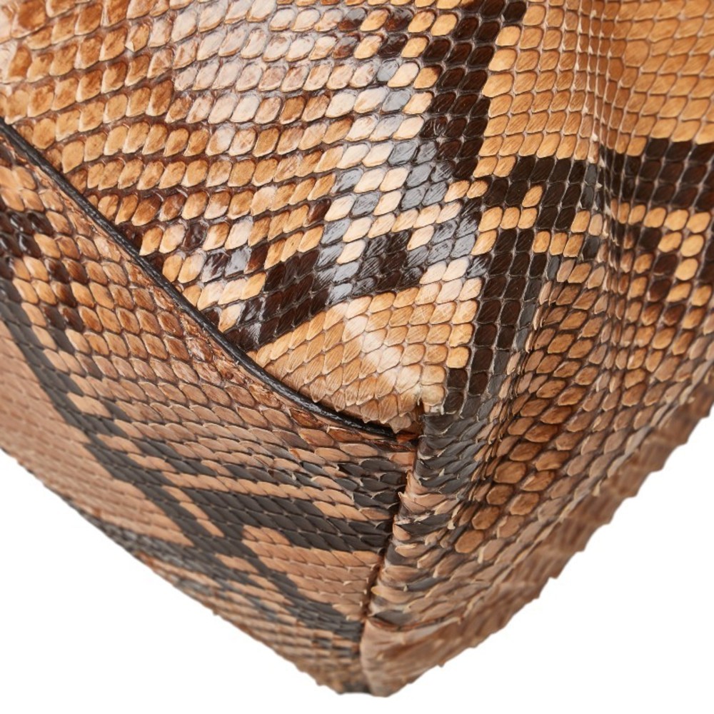 Prada Brown Python Handbag Leather - image 6
